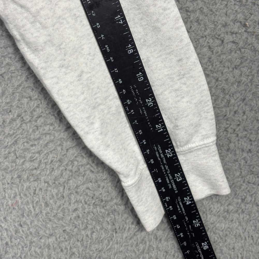 Nike Hoodie Womens L Grey Gold Glitter Logo Pullover‎ Sportswear Fleece Pocket - Picture 8 of 8